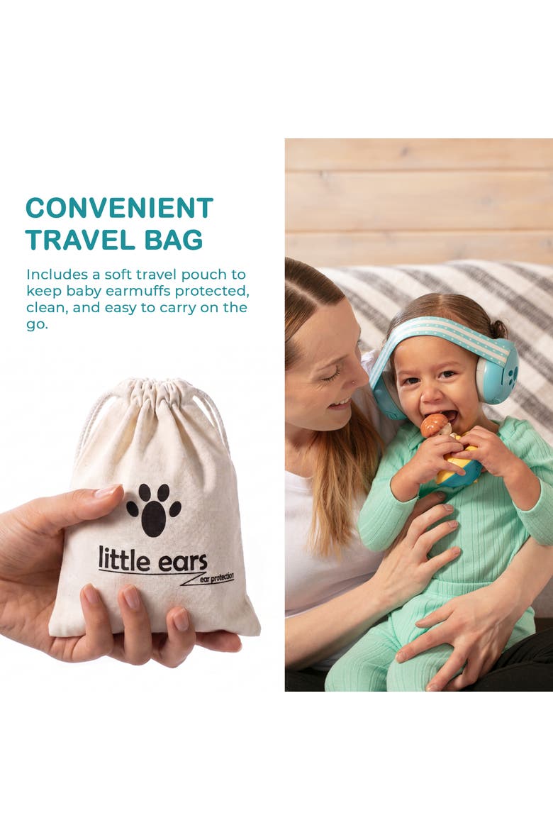Lightweight Ultra Soft Baby Earmuffs with Travel Bag, Alternate, color, Blue