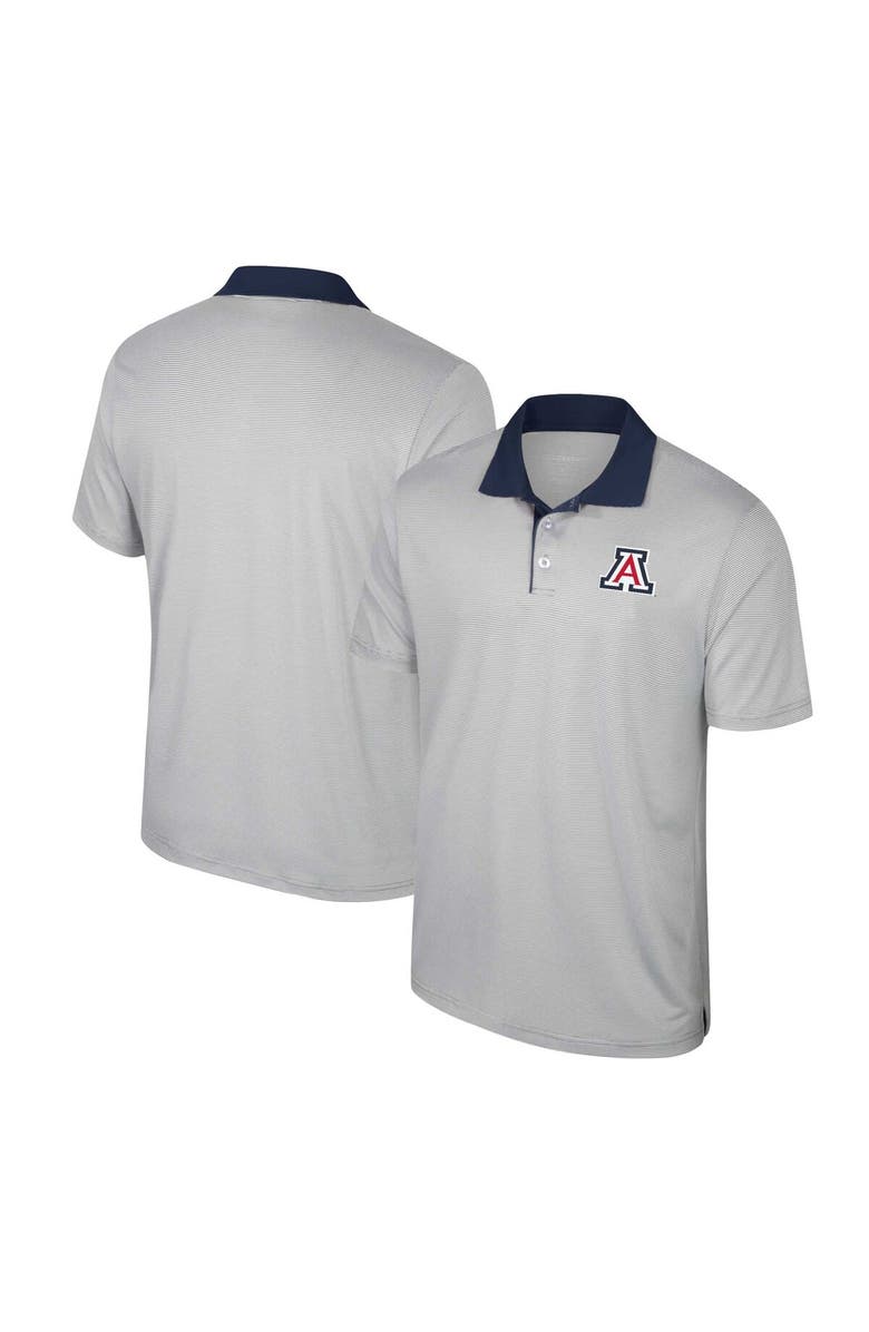 COLOSSEUM Men's Colosseum Gray Arizona Wildcats Tuck Striped Polo, Main, color, 