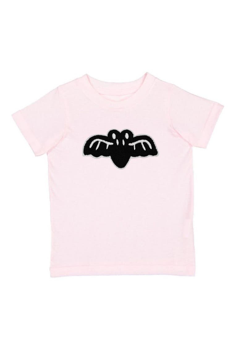 Pink Bat Patch Halloween Short Sleeve T-Shirt, Main, color, Lavender