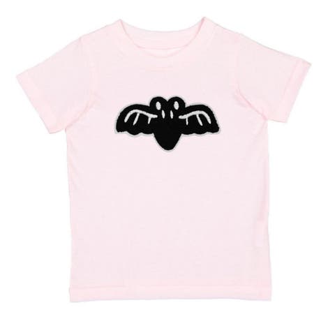 Pink Bat Patch Halloween Short Sleeve T-Shirt