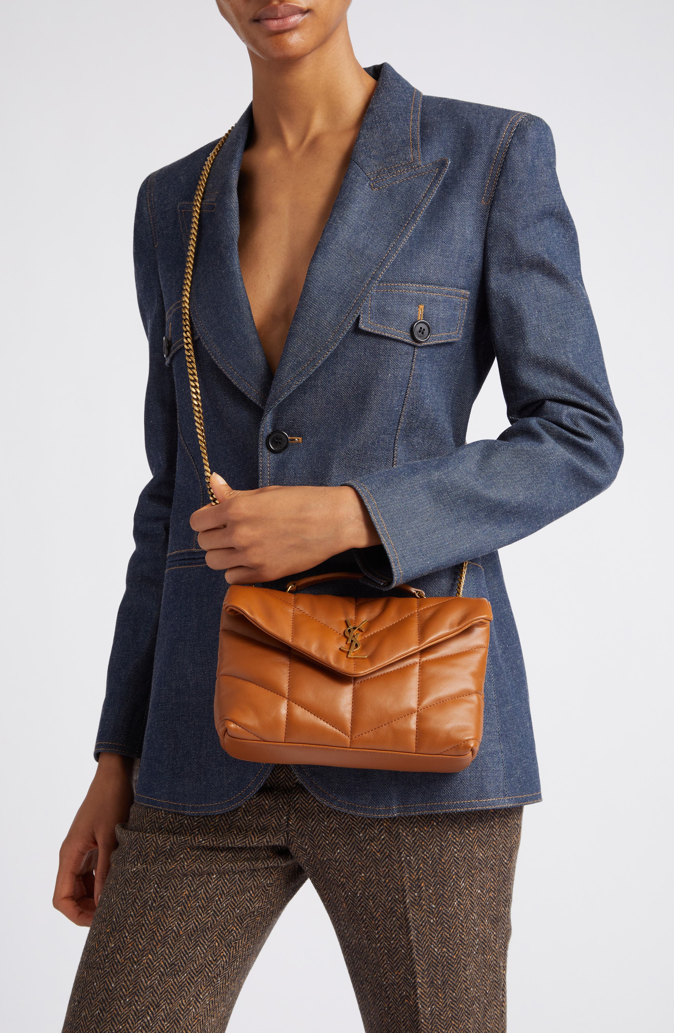 Saint Laurent Toy Loulou Puffer Quilted Leather Shoulder Bag, Alternate, color, 