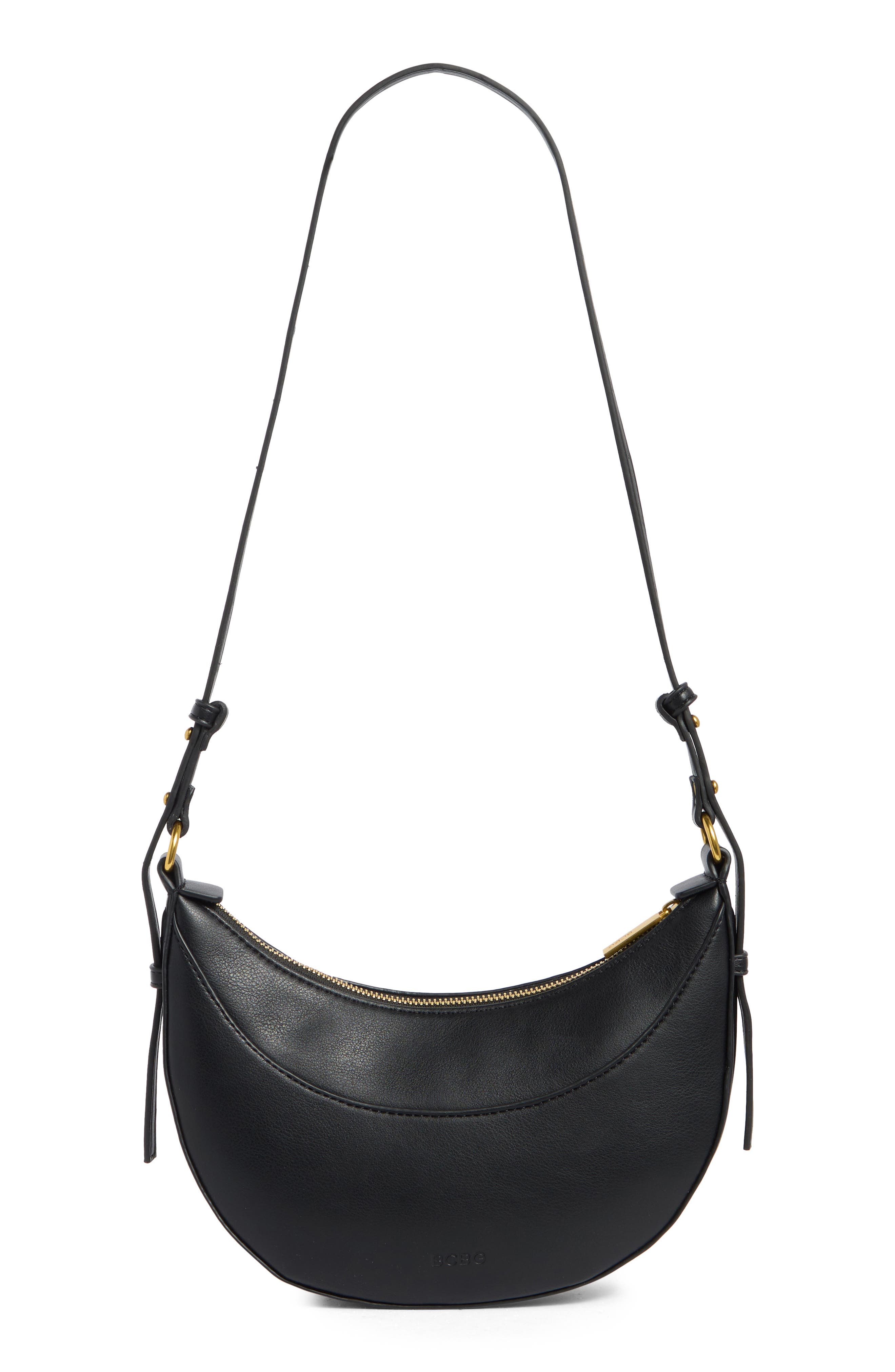BCBG Convertible Crescent Shoulder Bag, Alternate, color, Black
