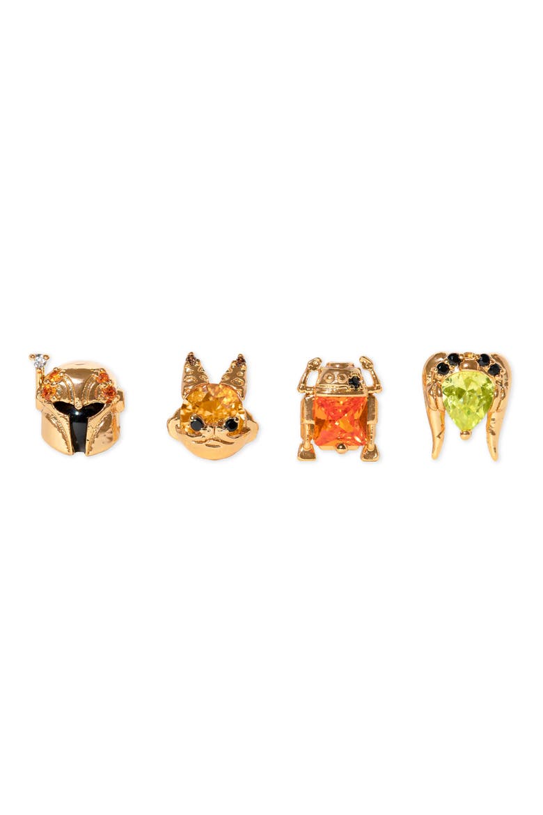Star Wars™ Ahsoka Rebel Crew Set of 4 Single Stud Earrings, Main, color, GOLD