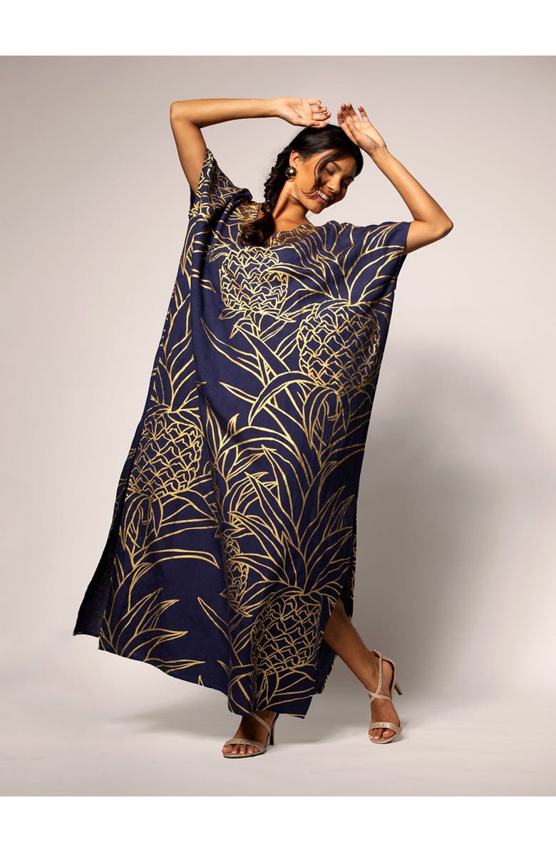 Tori Richard Pineapple Isle Amari Caftan, Alternate, color,