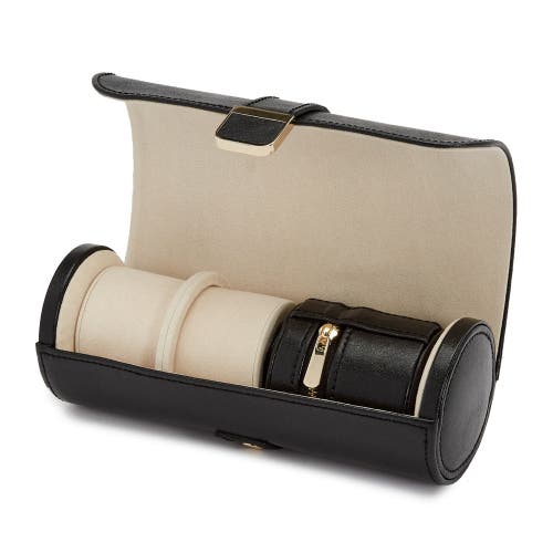 Wolf Palermo Double Watch Roll + Jewelry Pouch In Black Anthracite