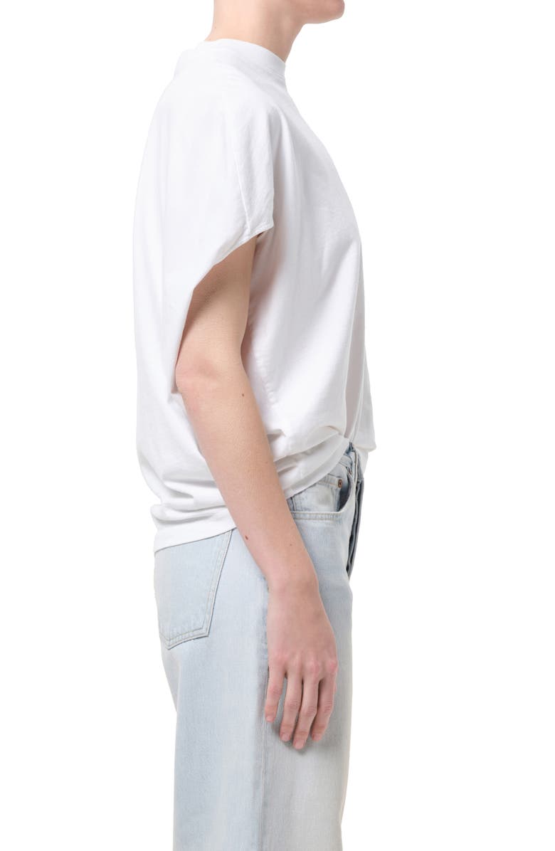 AGOLDE Souline Ruched Sleeve T-Shirt, Alternate, color, White