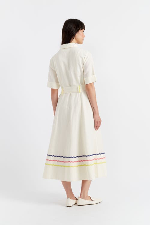 Chinti & Parker Cream Tencel-linen Starboard Dress In Cream