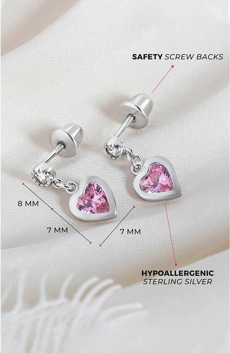 In Season Jewelry My First Dangle Hearts Girl Earrings, Alternate, color, Pink