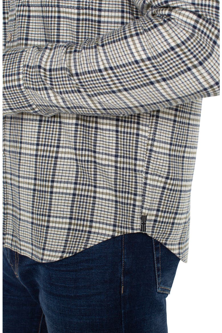 Plaid Double Pocket Button-Up Shirt, Alternate, color, IVORY NAVY OLIVE