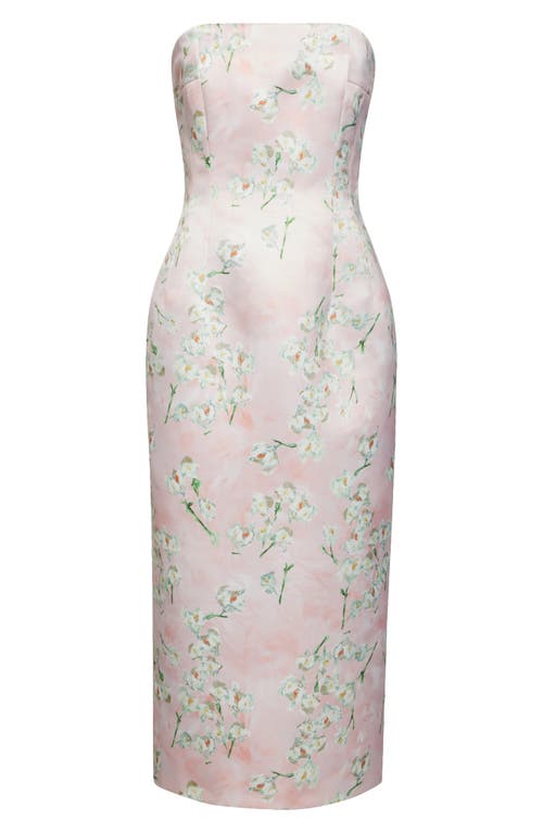 EMILIA WICKSTEAD EMILIA WICKSTEAD LEILA LILLIES STRAPLESS TAFFETA FAILLE MIDI DRESS 