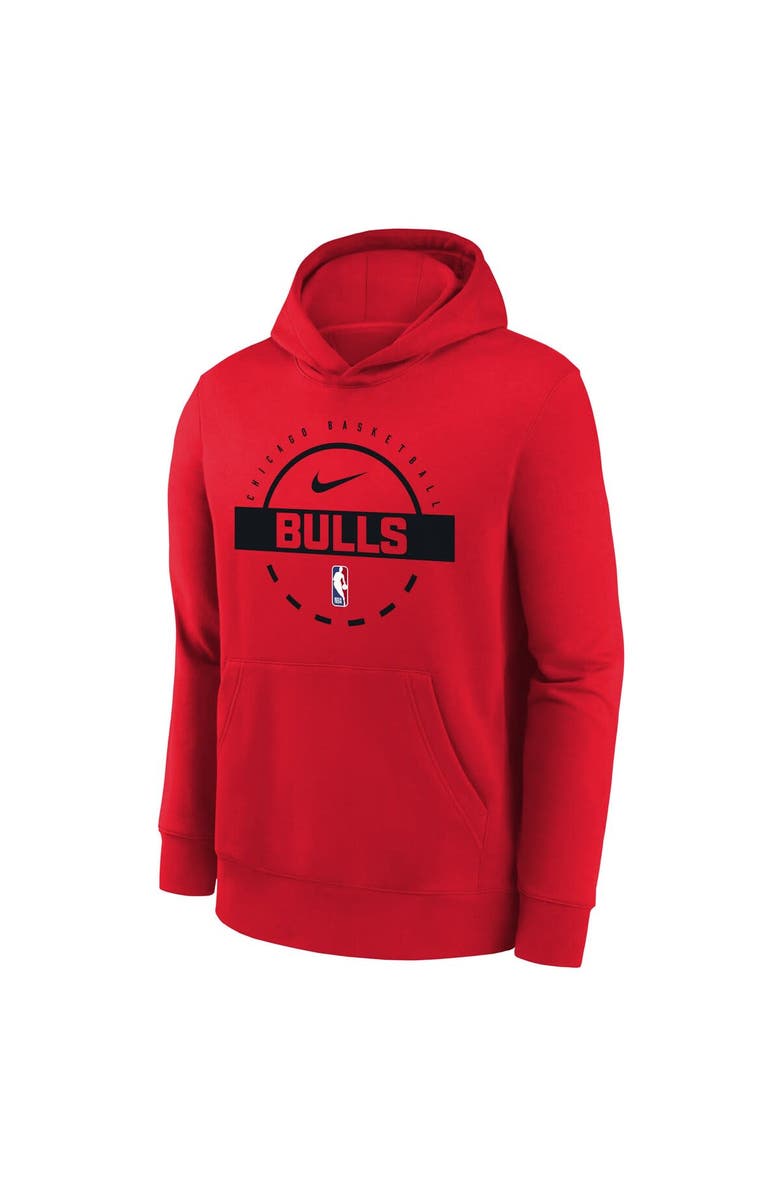 Nike Youth Nike Red Chicago Bulls 2025/26 Club Fleece Practice Hoodie, Alternate, color, Red