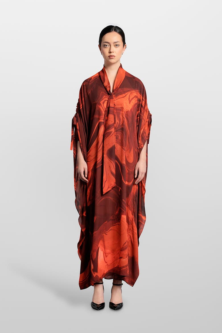 Printed Kaftan, Main, color, Orange