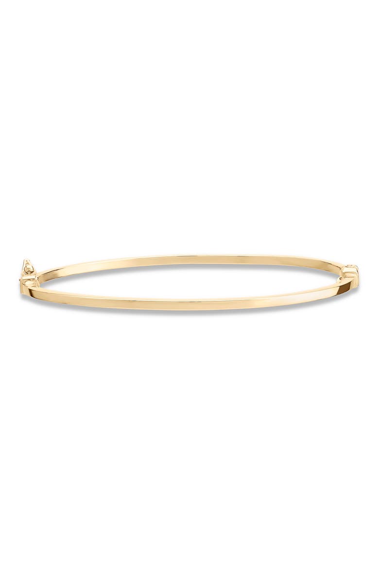 Skinny 14K Gold Hollow Hinged Bangle, Main, color, YELLOW