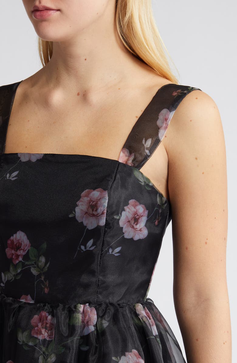 Lulus Floral Midi Dress, Alternate, color,