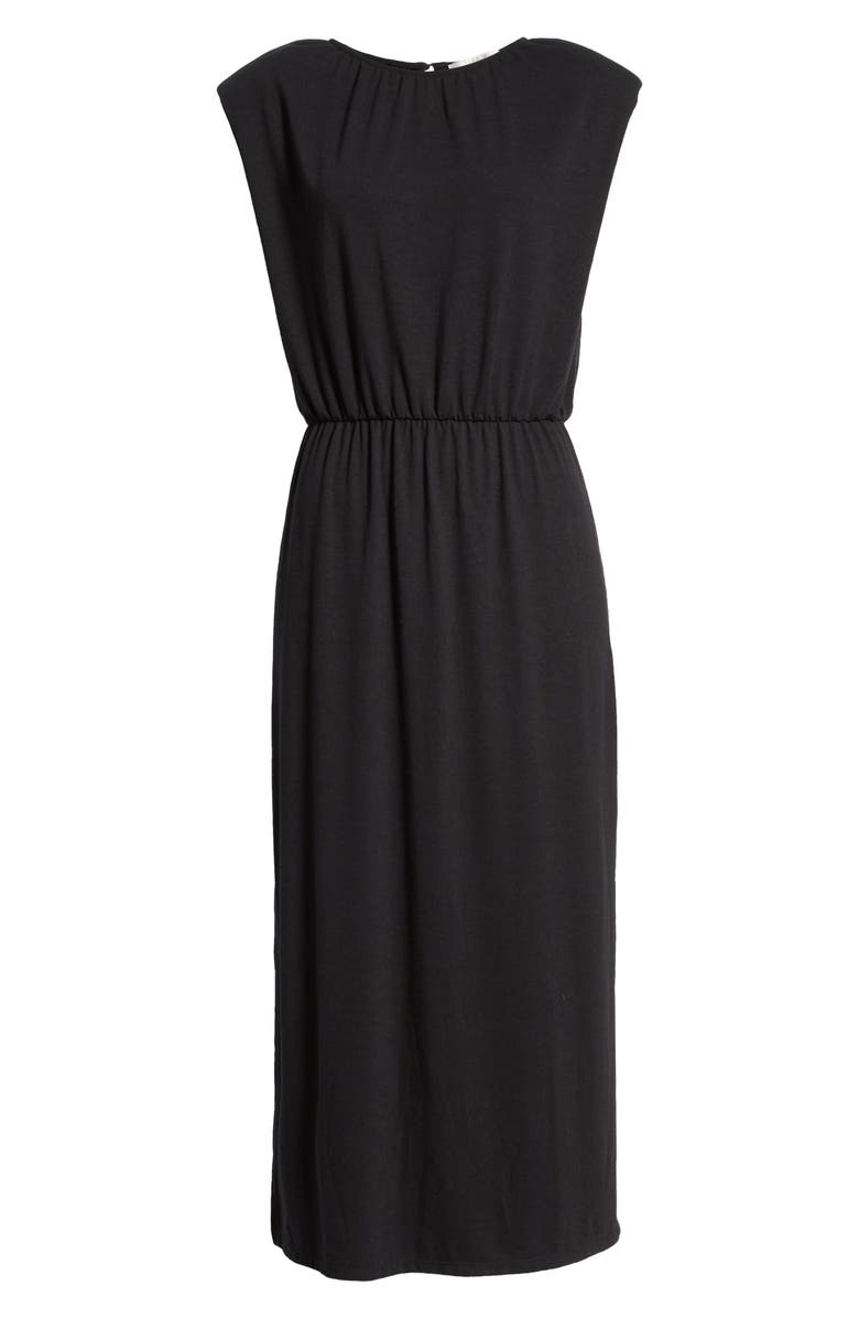 WAYF Padded Shoulder Midi Dress, Alternate, color,