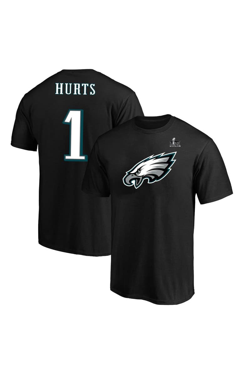 FANATICS Men's Fanatics Jalen Hurts Black Philadelphia Eagles Super Bowl LIX Big & Tall Player Name & Number T-Shirt, Alternate, color,