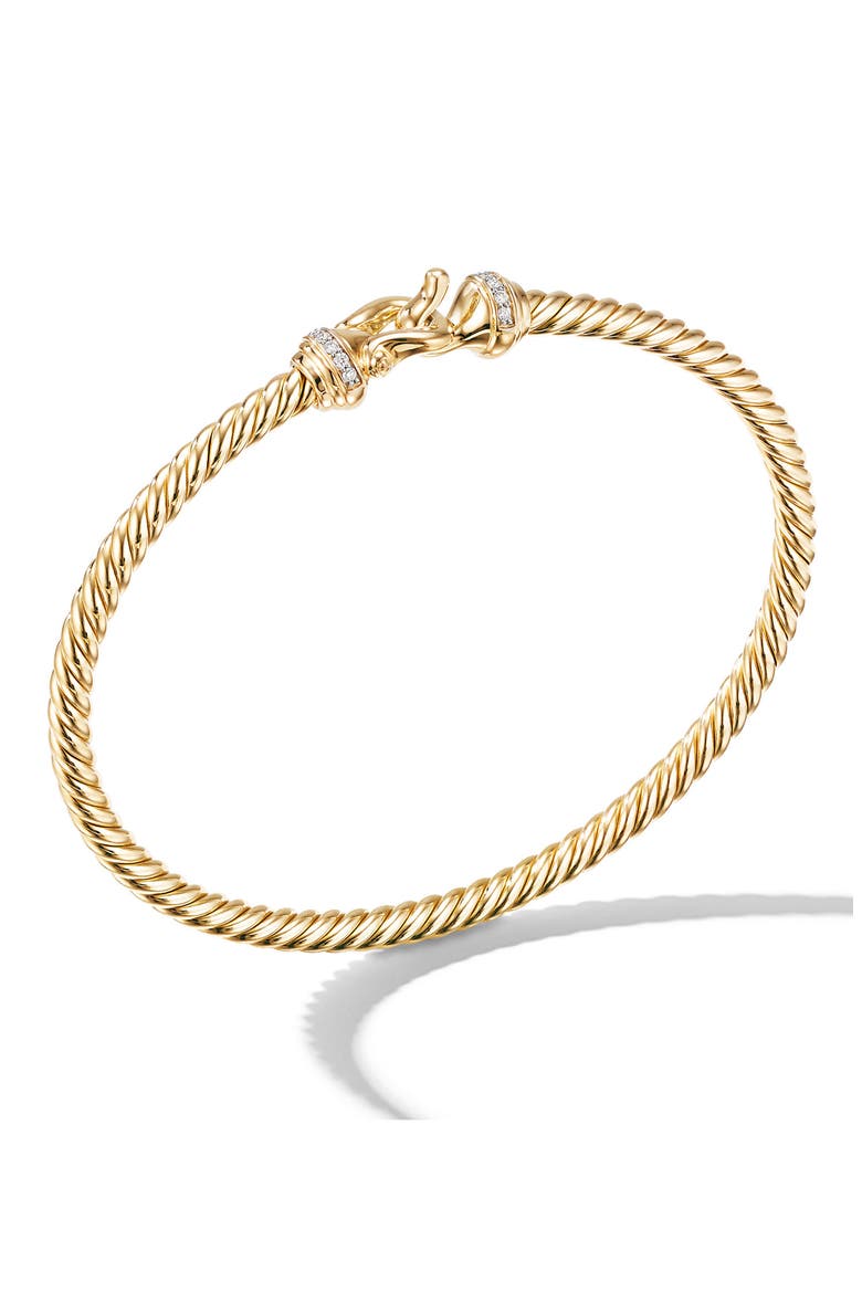 Buckle Cablespira® Bracelet, 18K Yellow Gold with Diamonds, 3.5mm, Alternate, color, 18K WITH DIAMONDS