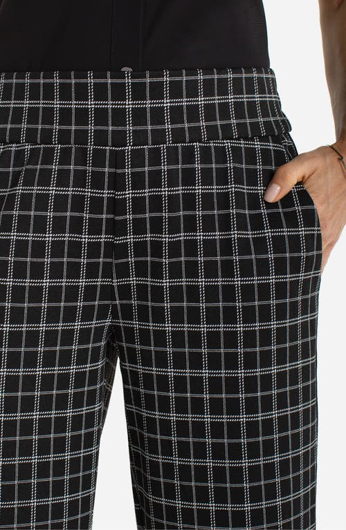 Liverpool Los Angeles Mabel Plaid Pull-on Crop Wide Leg Pants In Black