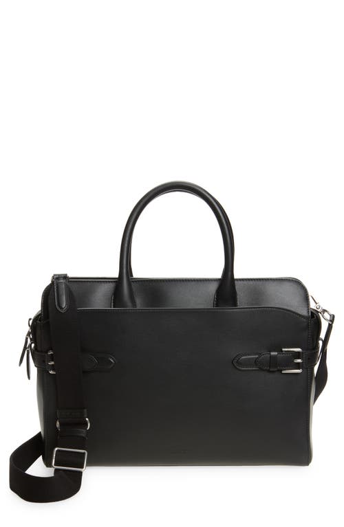 Ralph Lauren Purple Label Bedford Calfskin Leather Briefcase In Black