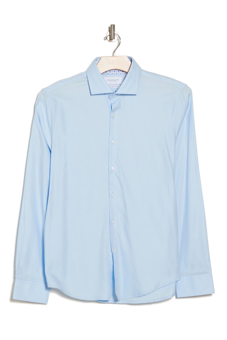 Cotton Blend Dobby Button-Up Shirt, Alternate, color, POWDER BLUE