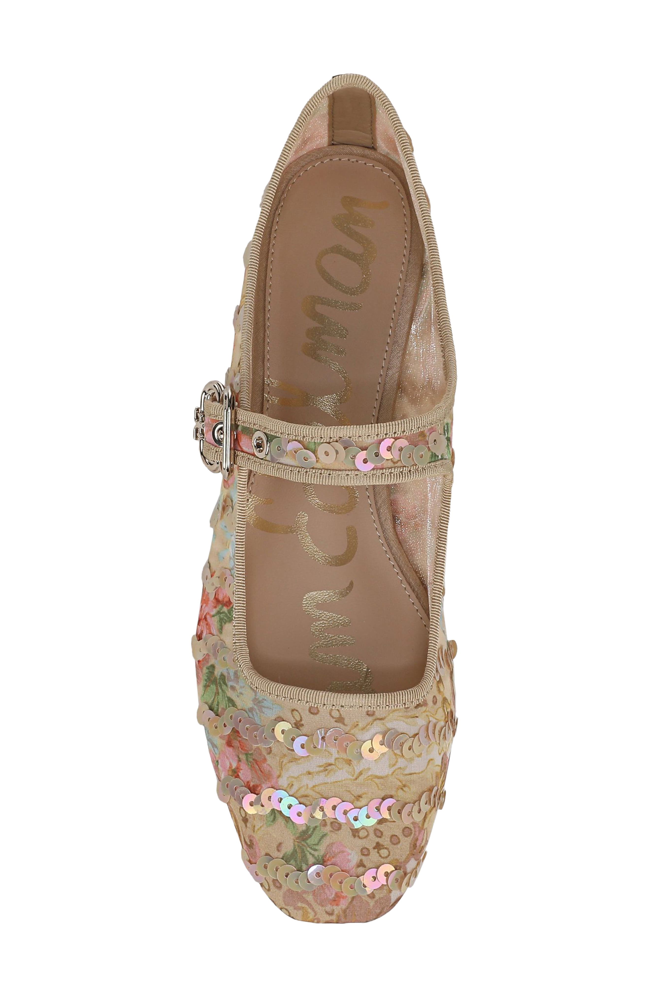 Sam Edelman Michaela Sequin Flat, Alternate, color, Ecru Multi