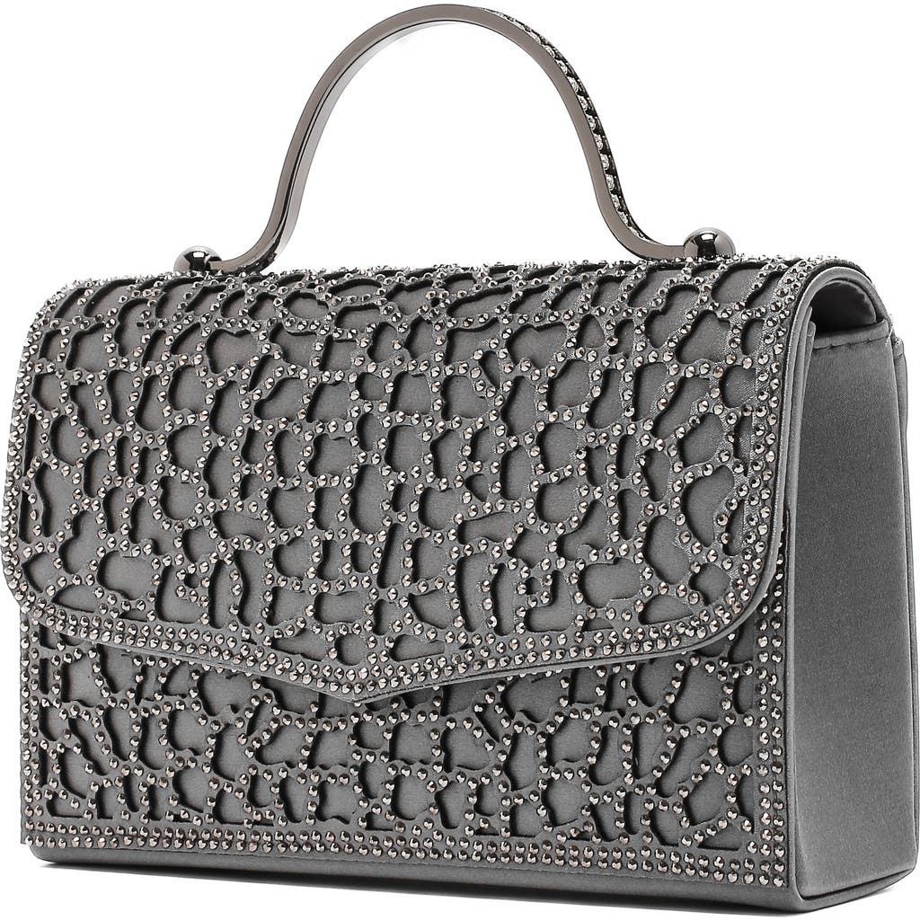 Lady Couture Rhinestone Handbag In Gray