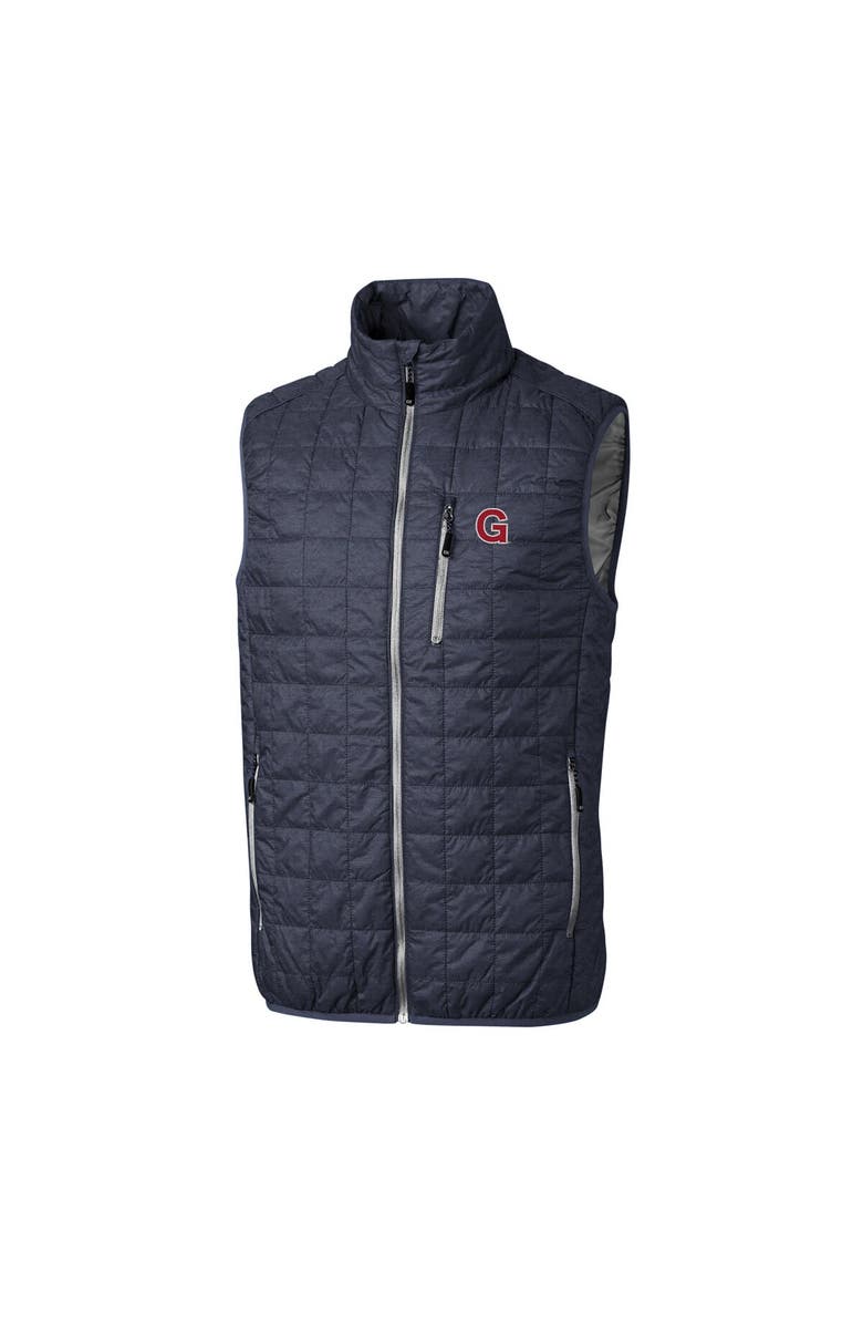 Cutter & Buck Men's Cutter & Buck Anthracite Gonzaga Bulldogs Big & Tall College Vault Rainier Full-Zip Vest, Alternate, color,