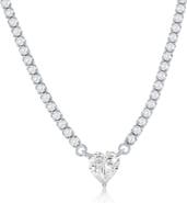 SIMONA Heart Cubic Zirconia Tennis Necklace