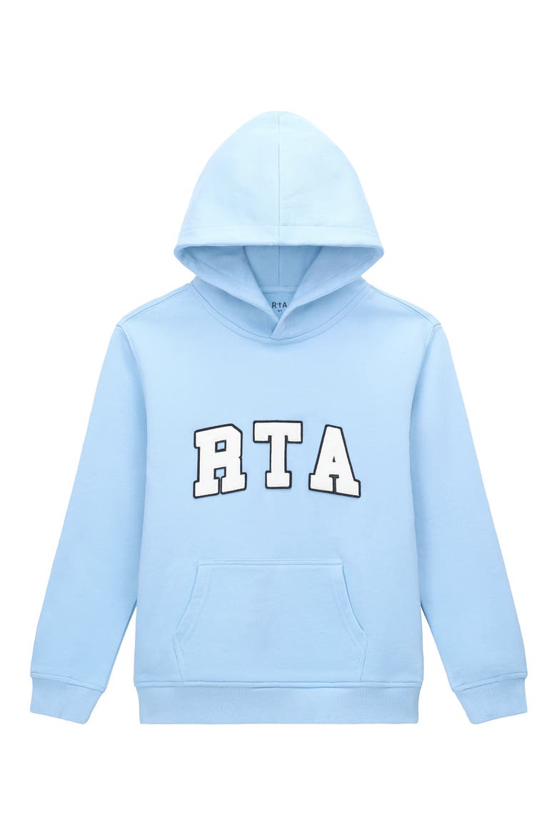 Kids' Eden Collegiate Logo French Terry Hoodie, Main, color, BLUE COLLEGIATE