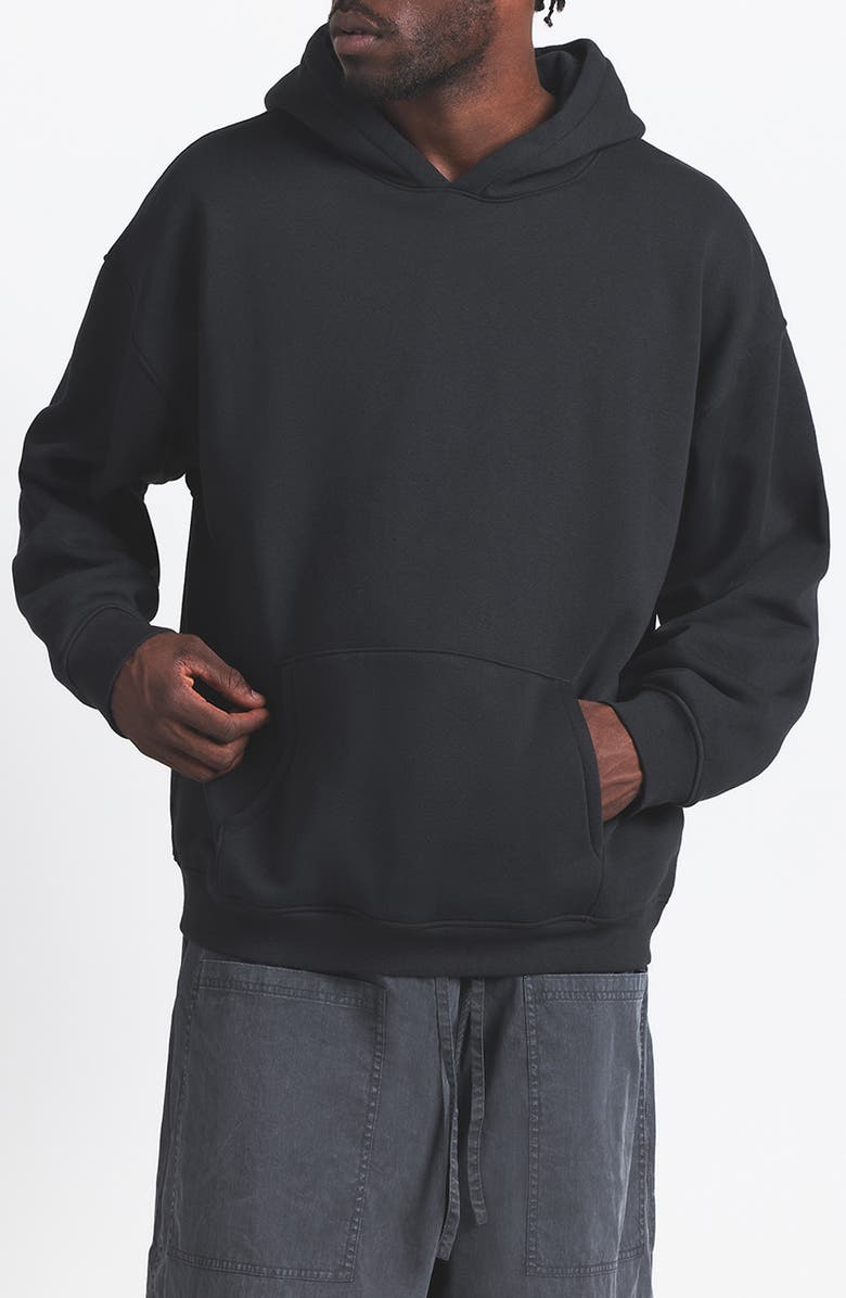 SKIMS Fleece Lounge Relaxed Hoodie, Main, color, Washed Onyx