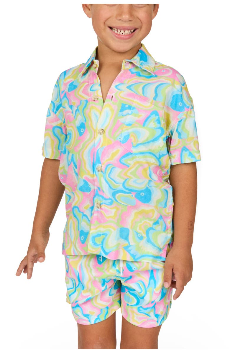 Kenny Flowers The St. Lucia - Boys Hawaiian Shirt, Main, color, Multi