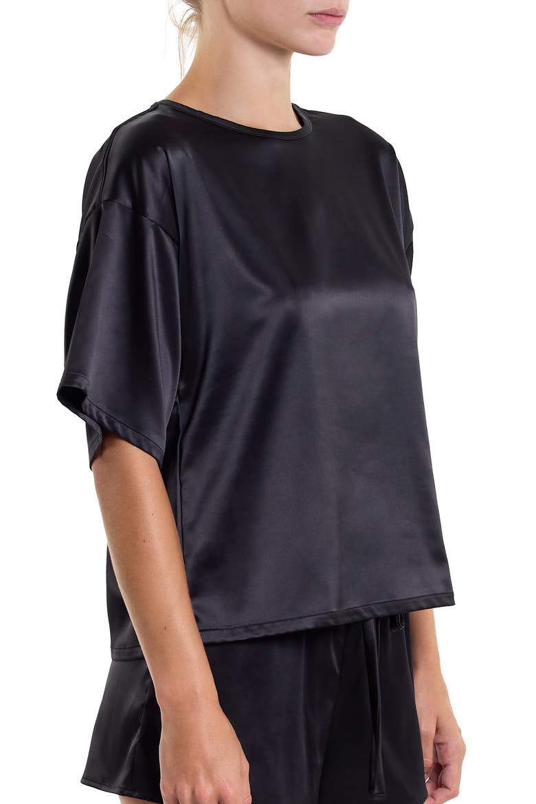 Satin Sleep Top, Alternate, color, BLACK