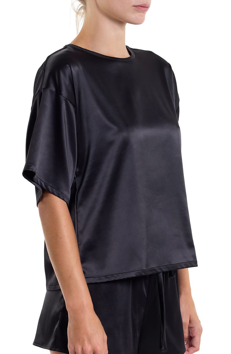 Hanky Panky Satin Sleep Top, Alternate, color, Black