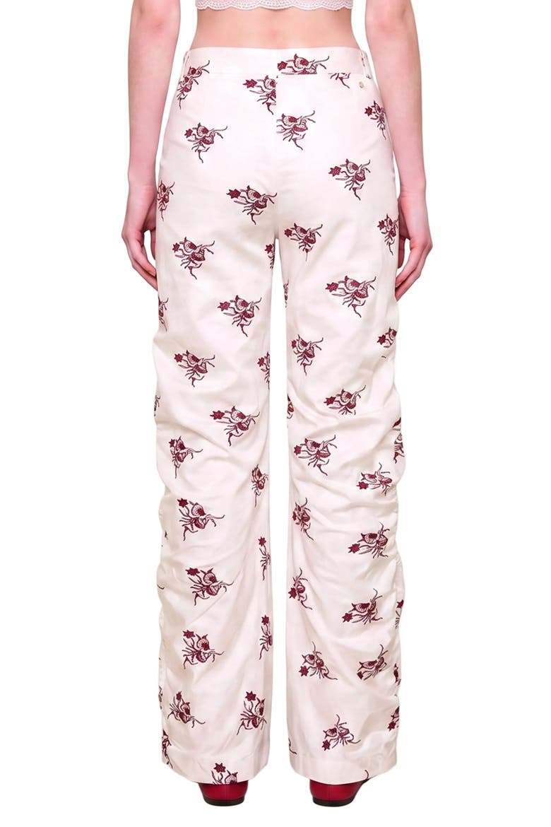 The Broderie Anglaise Edit High Waisted Embroidered Pants, Alternate, color, white