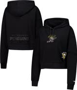 PRO STANDARD Women's Pro Standard Black Pittsburgh Penguins Jewels Cropped Pullover Hoodie