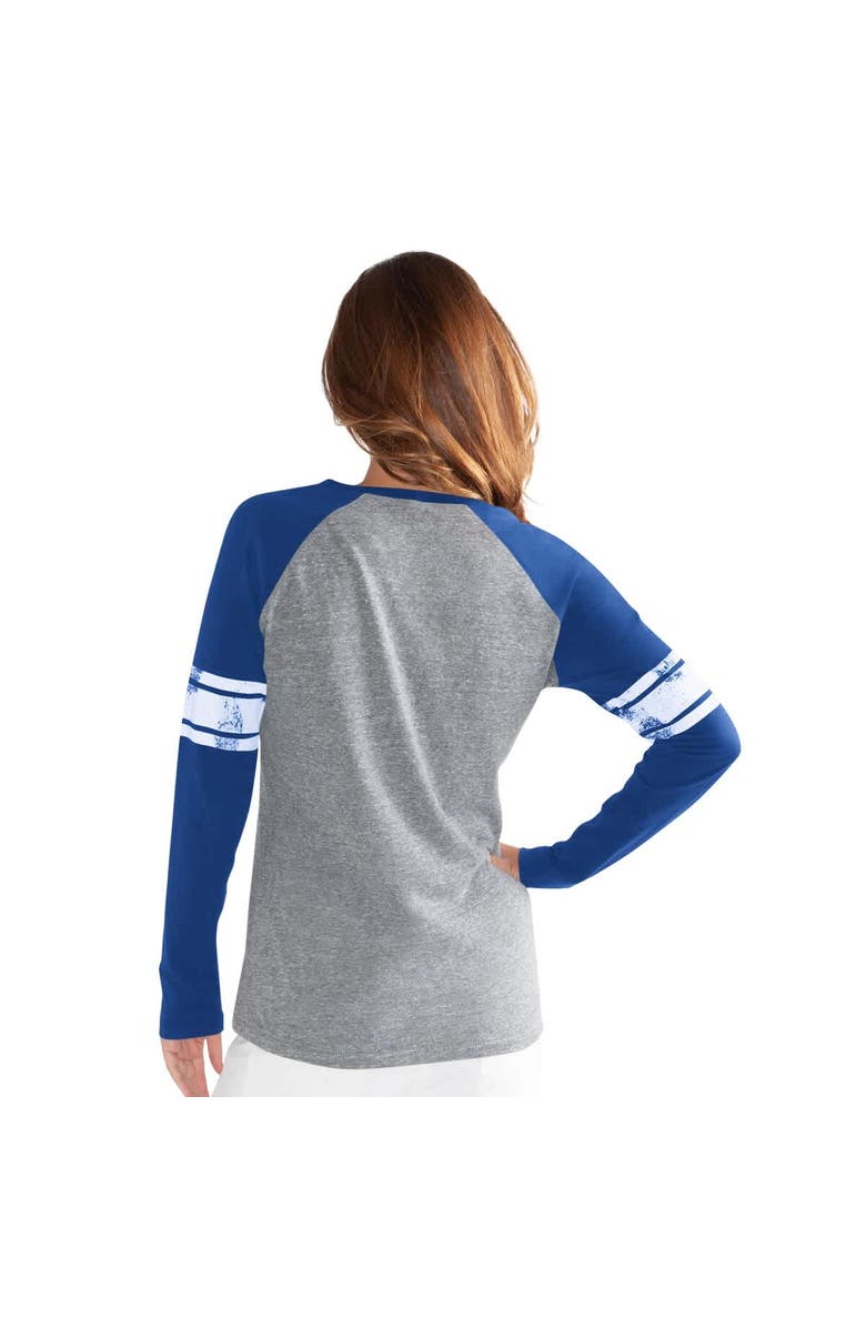 G-III 4HER BY CARL BANKS Women's G-III 4Her by Carl Banks Royal Philadelphia Phillies The Franchise Tri-Blend Raglan V-Neck Long Sleeve T-Shirt, Alternate, color,