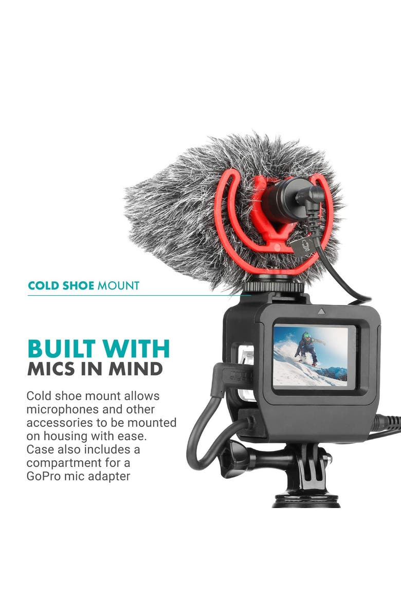 MOVO GPR-5 Media Housing Case Compatible with GoPro HERO5, HERO6, HERO7, Alternate, color, Black