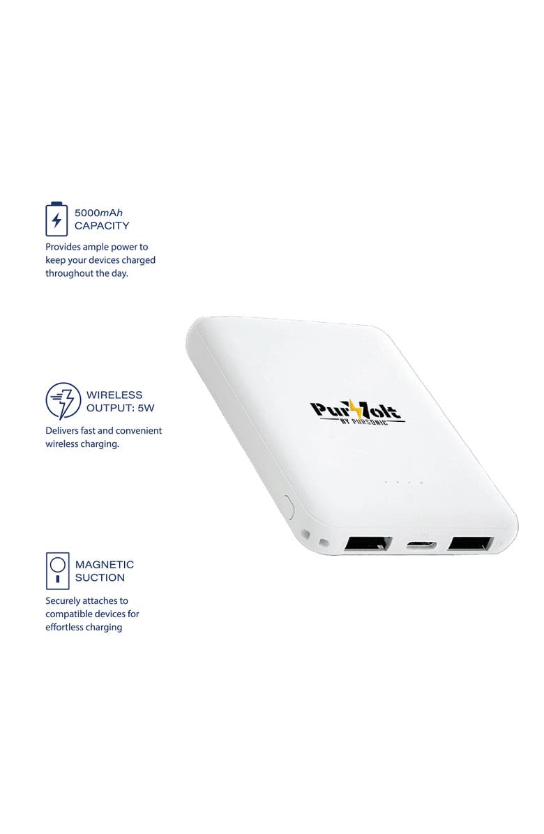 PURSONIC Electric Plush Heated Poncho Shawl & Ultra-Compact Power Bank, Alternate, color, Multicolor