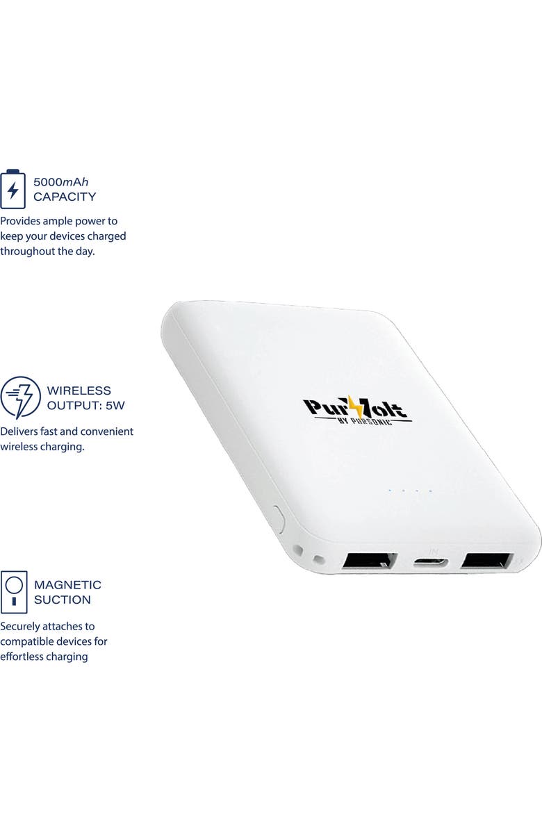 PURSONIC Ultra-Compact Wireless Power Bank, Alternate, color, 1