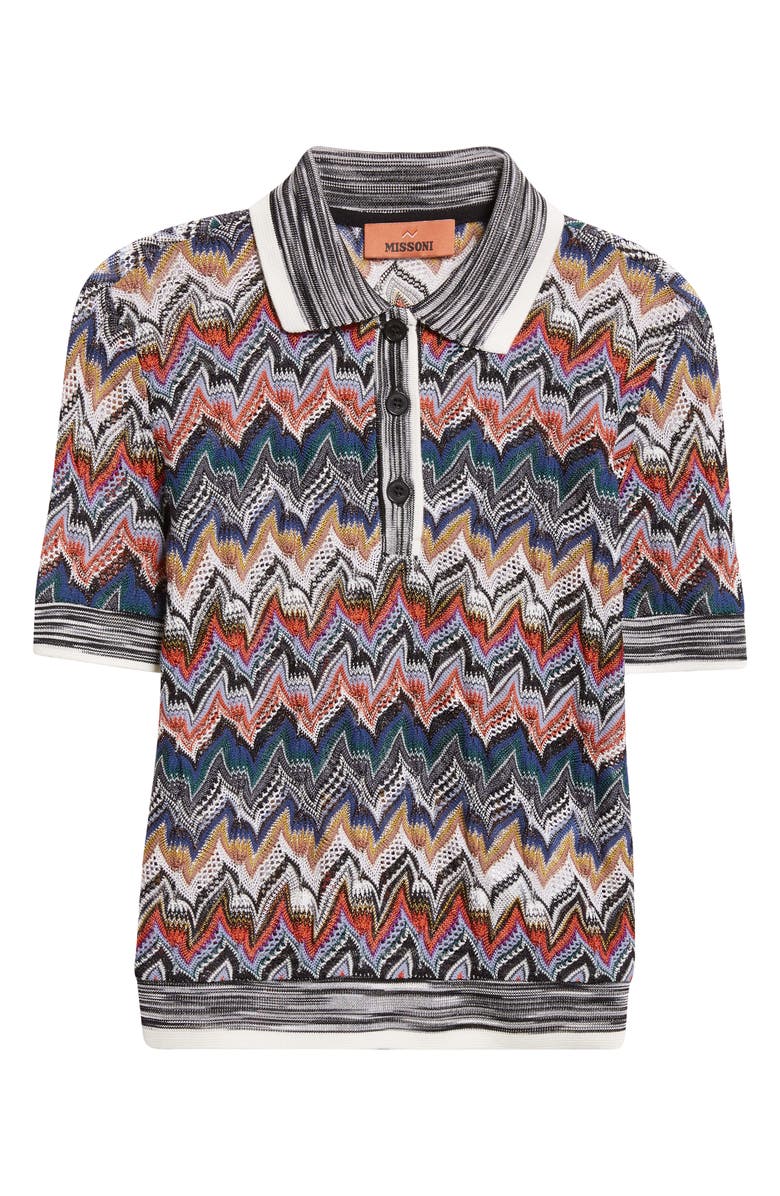 Missoni Knit Metallic Lace Polo, Alternate, color, Blue Multi