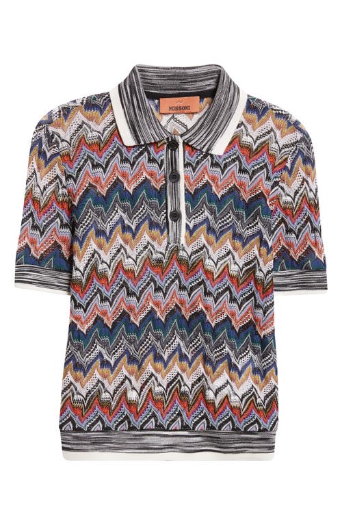Missoni Knit Metallic Lace Polo In Multi