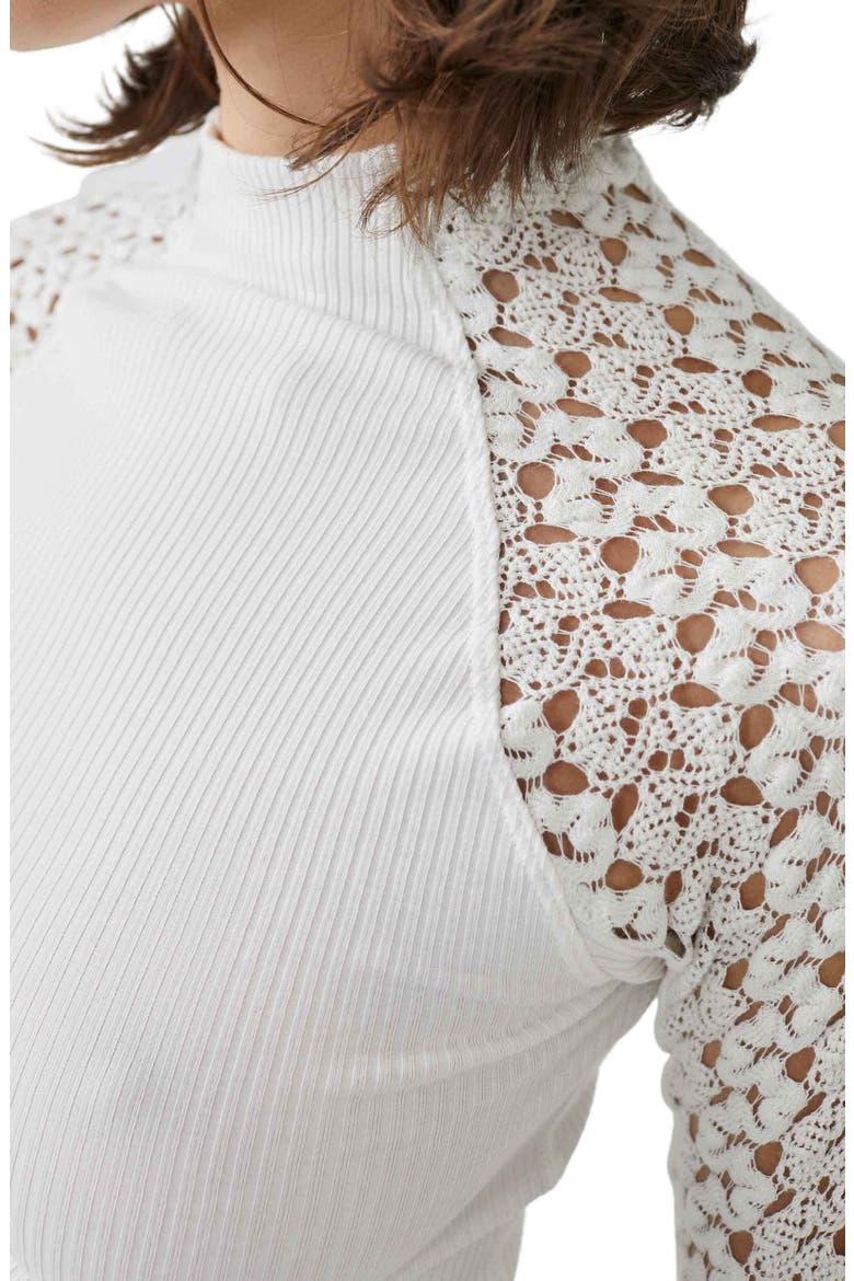 Clemente Mixed Media Stretch Cotton Top, Alternate, color, JASMINE