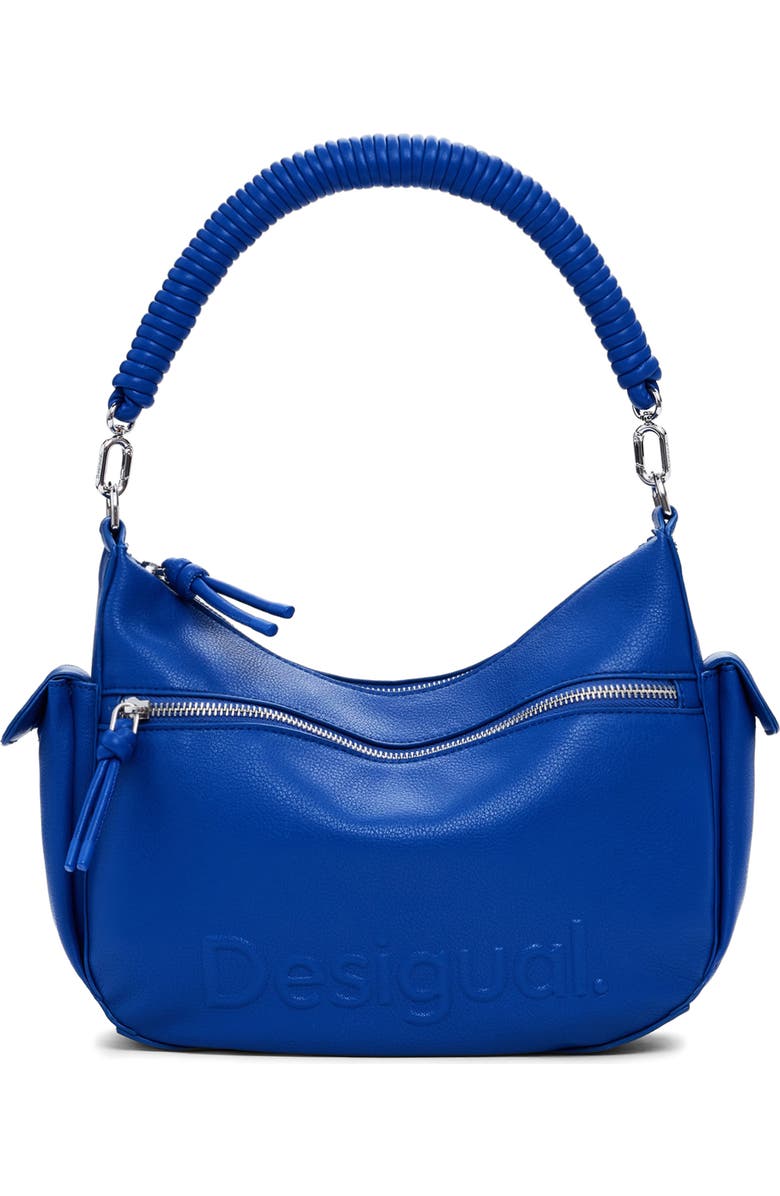 Desigual Faux Leather Shoulder Bag, Main, color, Royal Blue