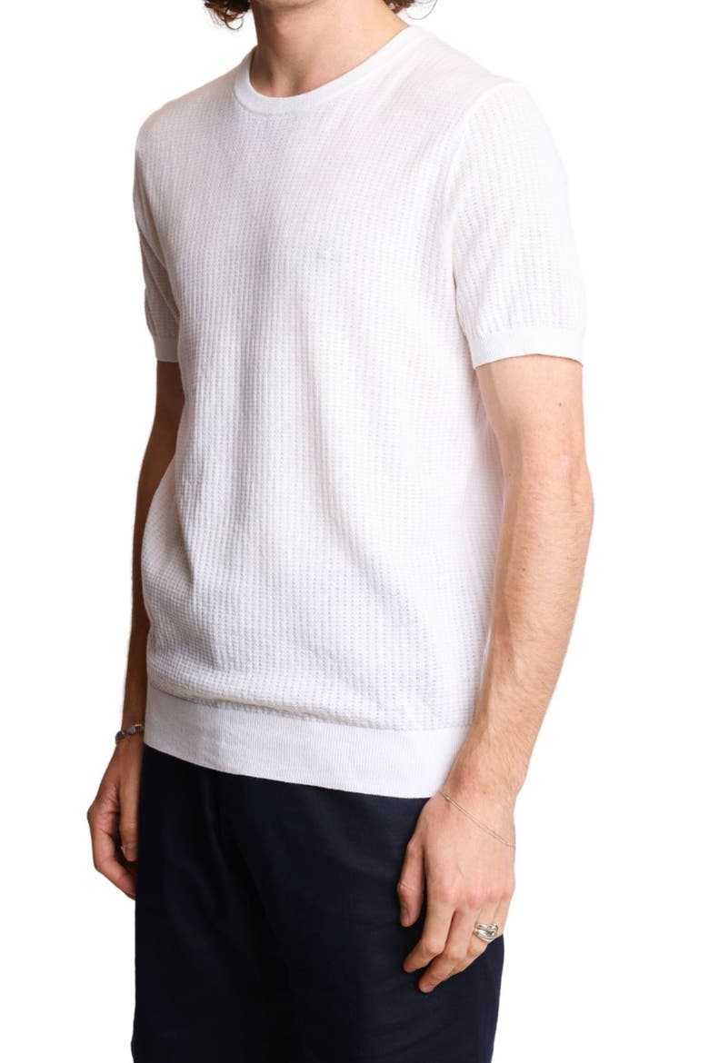 Pointelle Crewneck T-Shirt, Alternate, color, WHITE