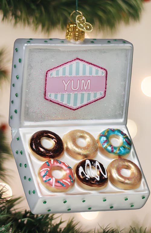 Old World Christmas Box Of Donuts Glass Ornament In Multi