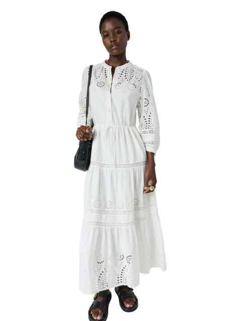 Rhonie Openwork Embroidered Maxi Dress