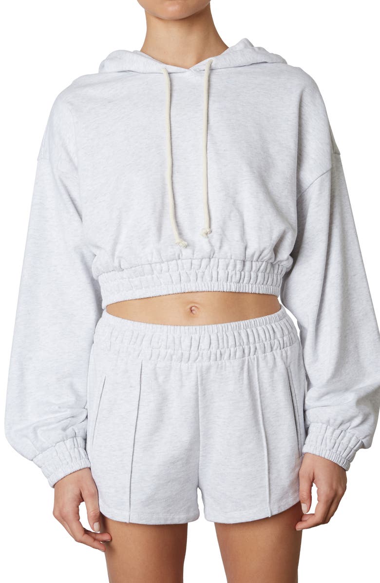 Nia Smocked Crop Hoodie, Main, color, 