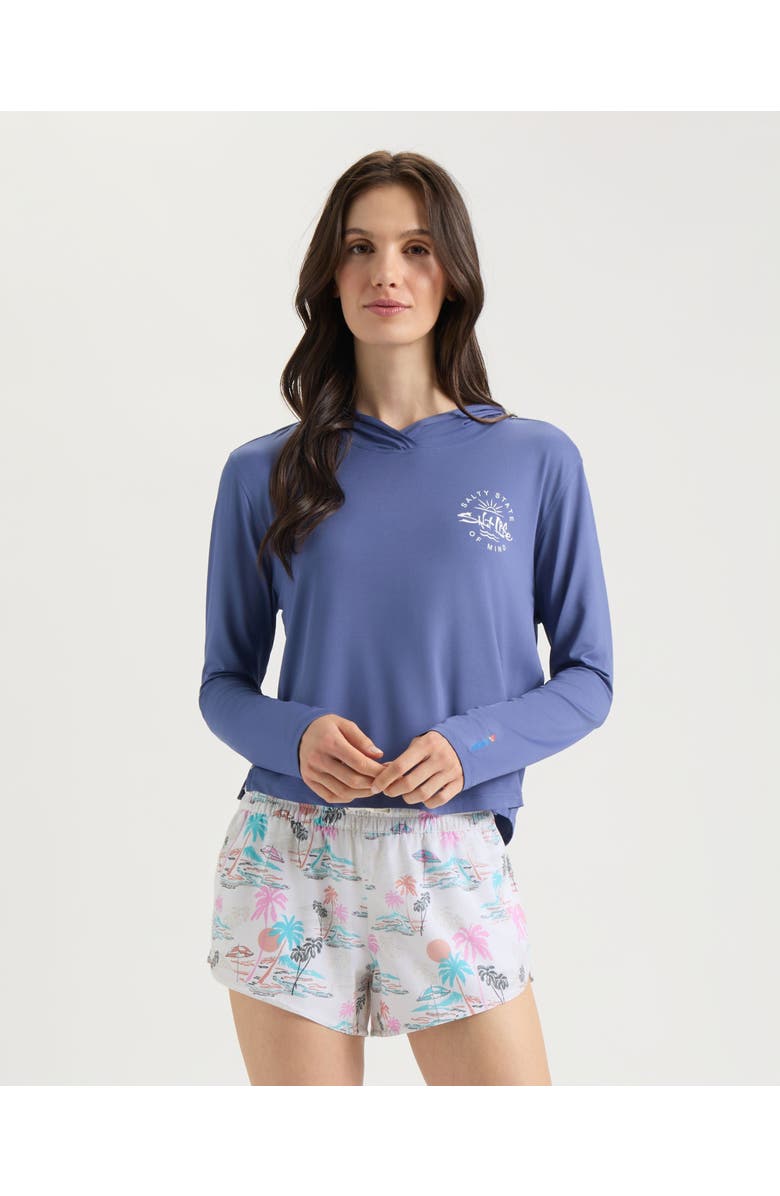 Salt Life Seaglass Bay Performance Hoodie, Main, color, Indigo