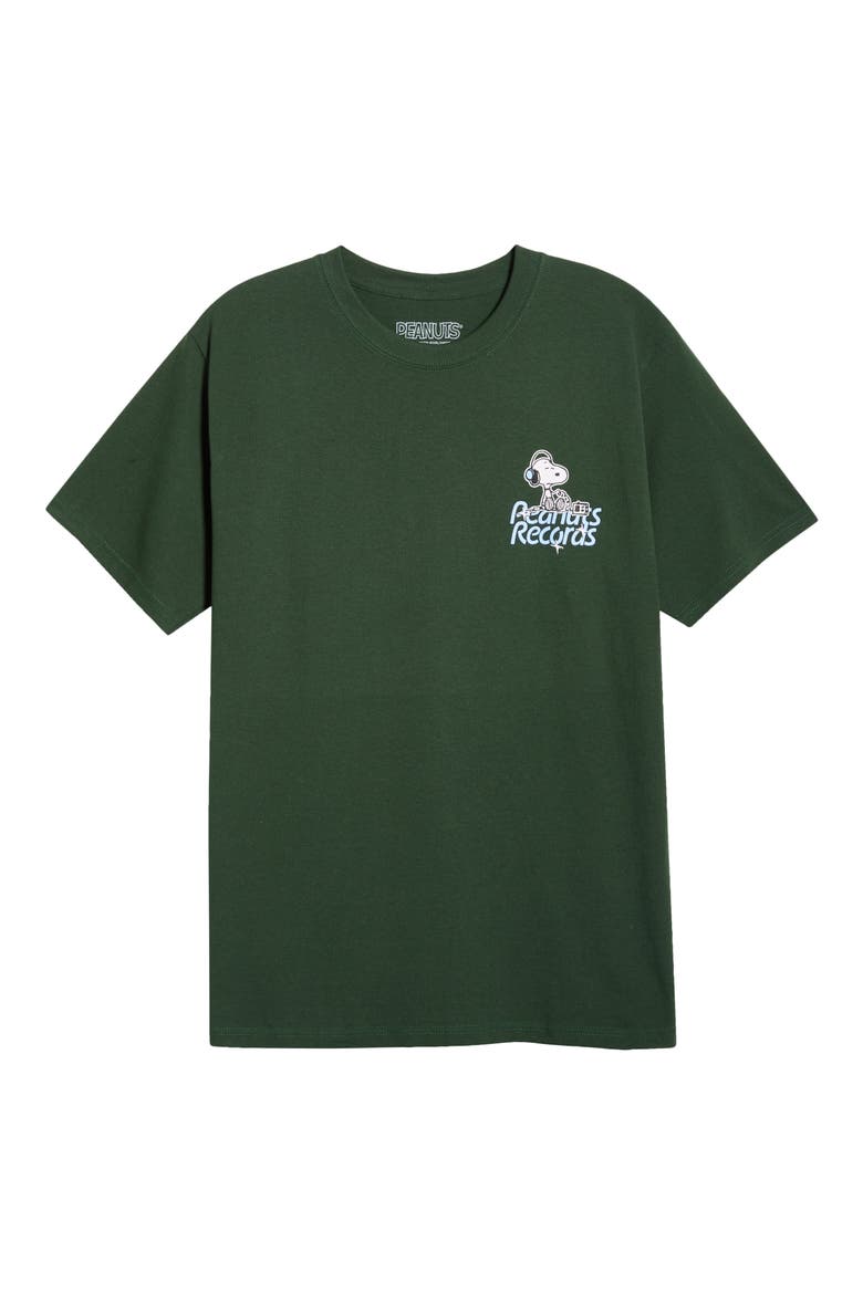 Peanuts® Records Cotton Graphic T-Shirt, Alternate, color, FOREST