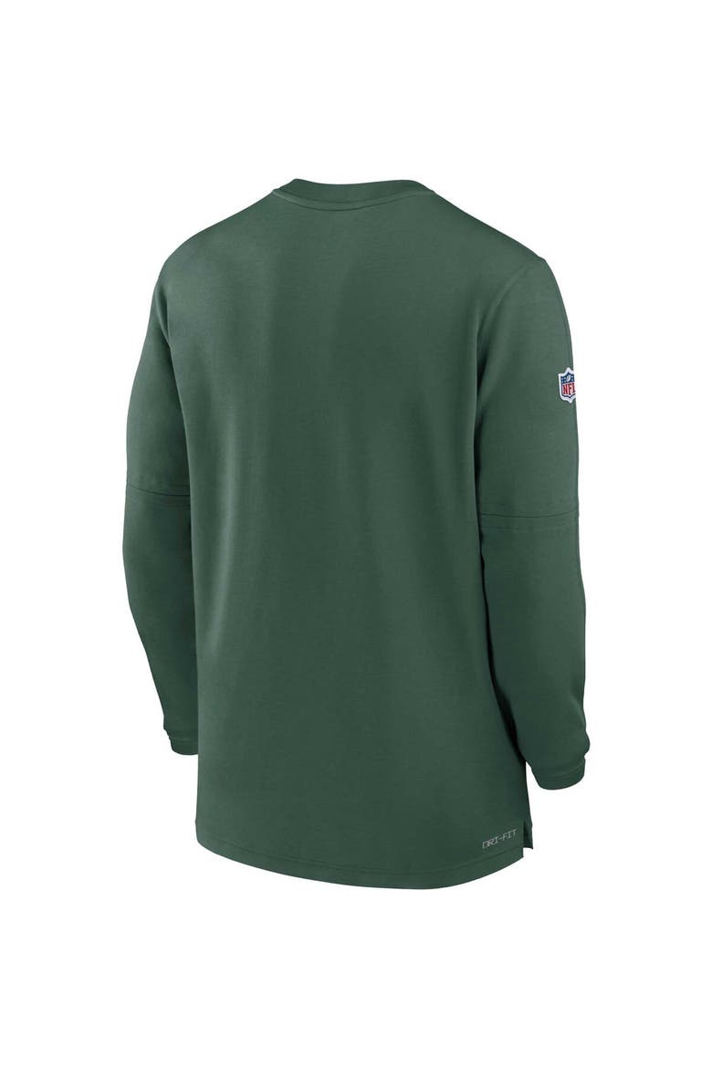 Men's Nike  Green Green Bay Packers 2023 Sideline Performance Long Sleeve Tri-Blend Quarter-Zip Top, Alternate, color, Green